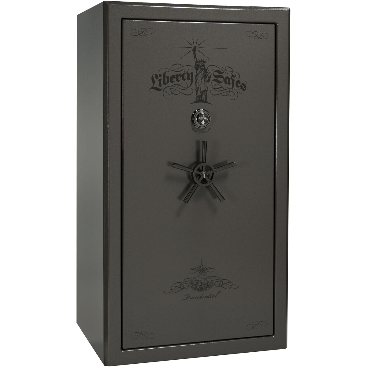 Presidential Series | Level 8 Security | 2.5 Hours Fire Protection | 40 | Dimensions: 66.5&quot;(H) x 36.25&quot;(W) x 32&quot;(D) | Gray Marble | Black Chrome Hardware | Mechanical Lock