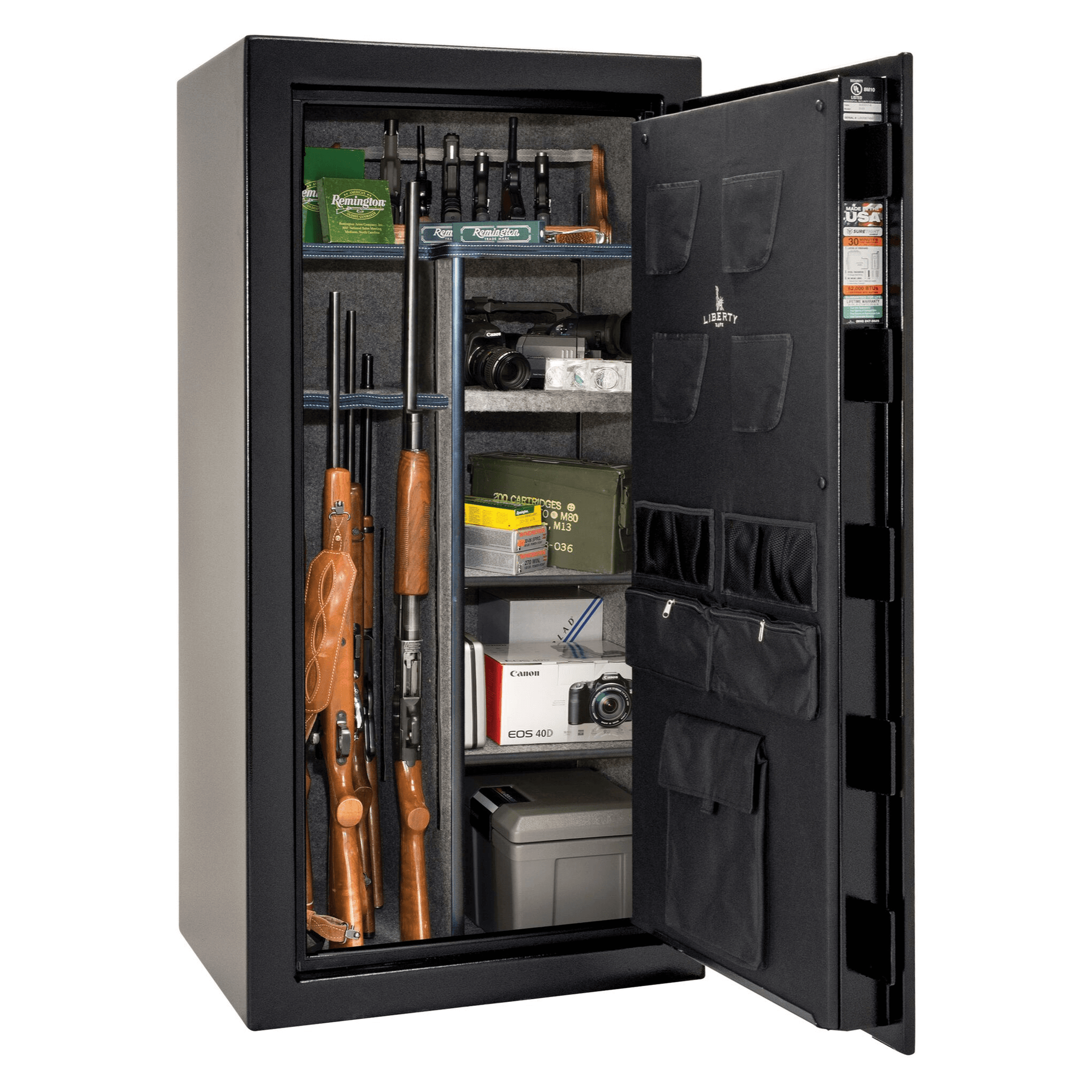 USA Series | Level 3 Security | 60 Minute Fire Rating | 30 | Dimensions: 60.5"(H) x 30"(W) x 22"(D) | Black Textured | Electronic Lock